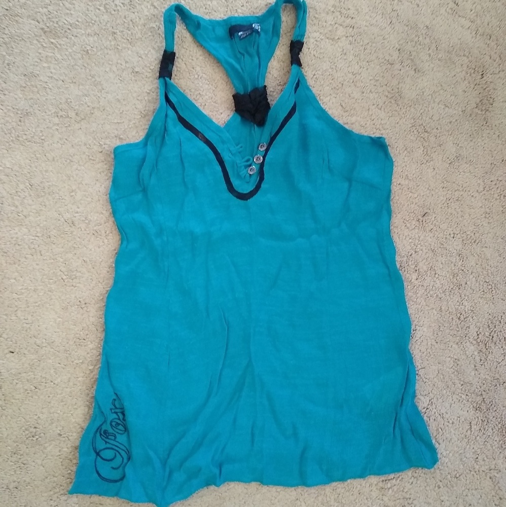 Turquoise Fox Racing Tank
